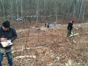 Prior to planting, TACF volunteers help map and flag the site.