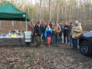Volunteers take a break for some hot catered lunch!