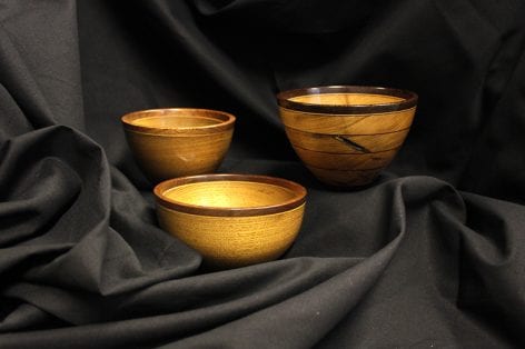 Wooden chestnut bowls