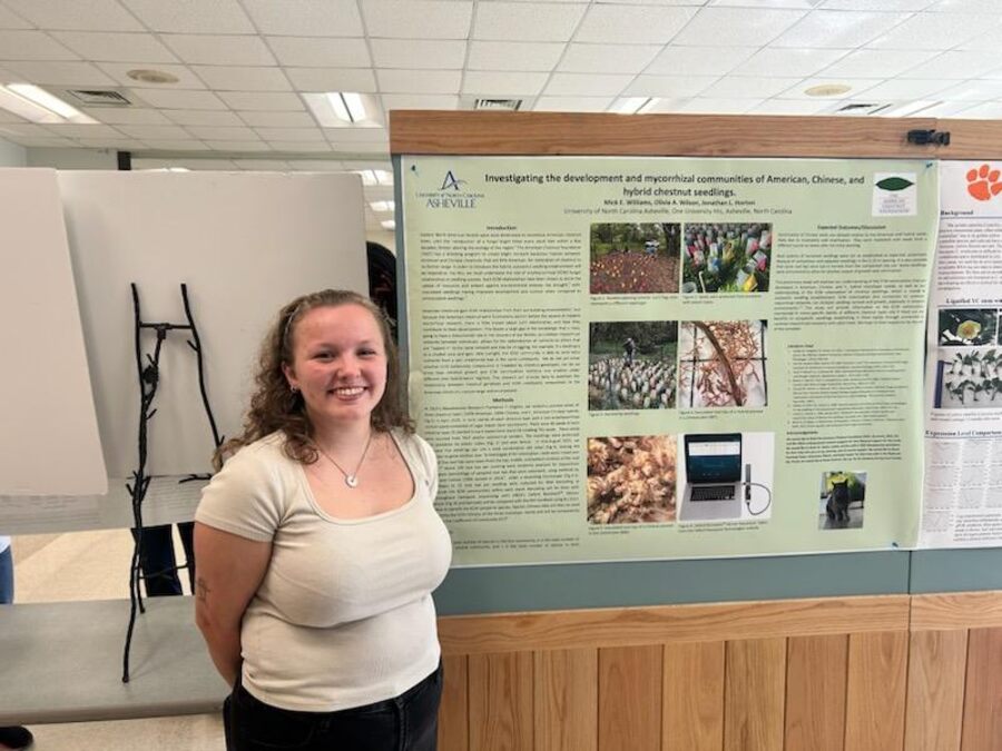 Mick Williams by her poster. Second place for her presentation.