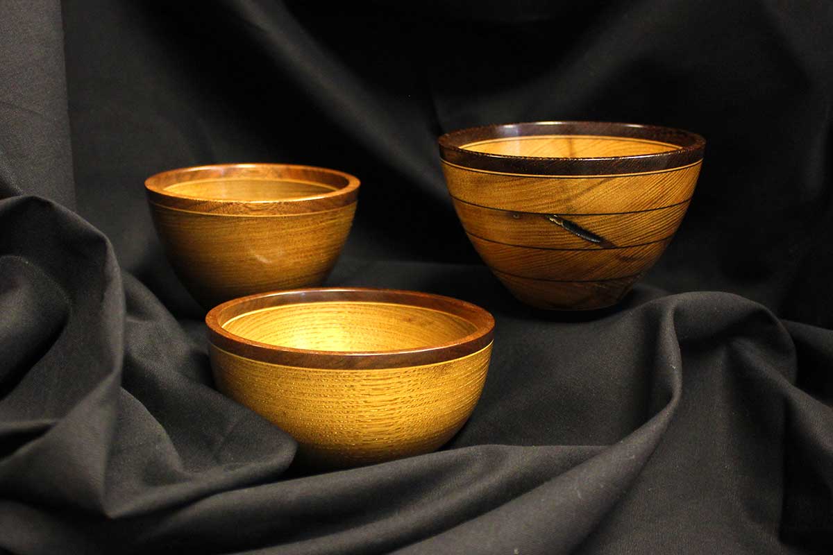 bowls crafted from chestnut wood
