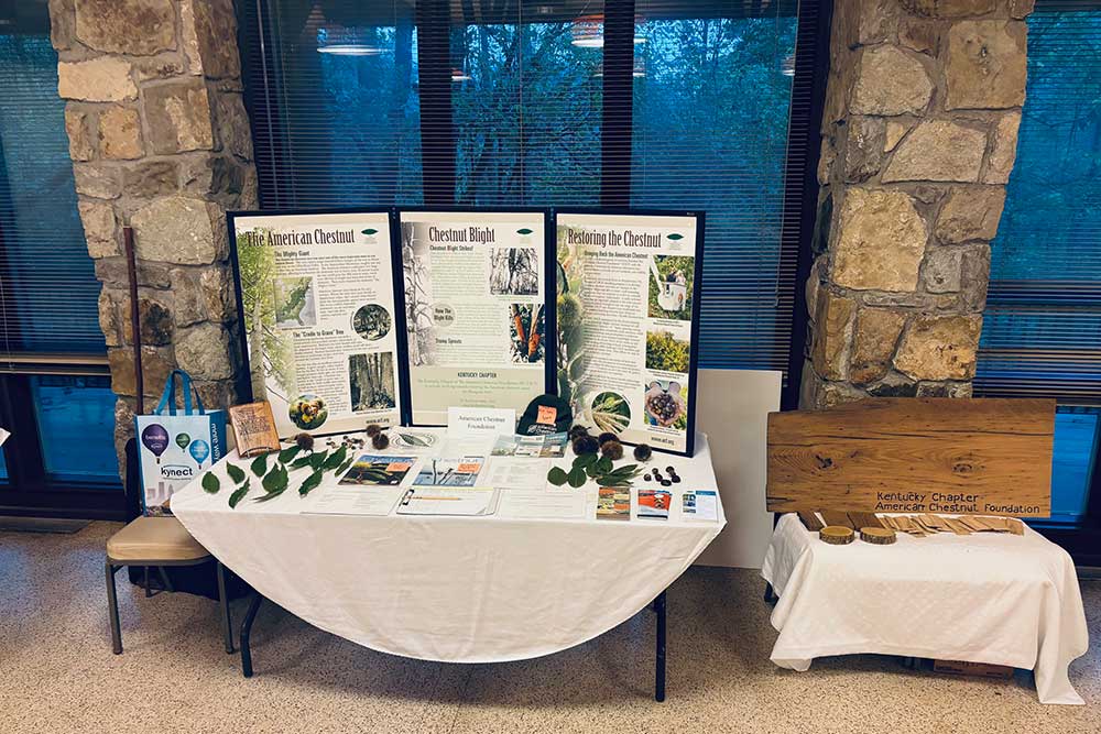 KY Chapter display at Woodland Center, Natural Bridge State Park, KY