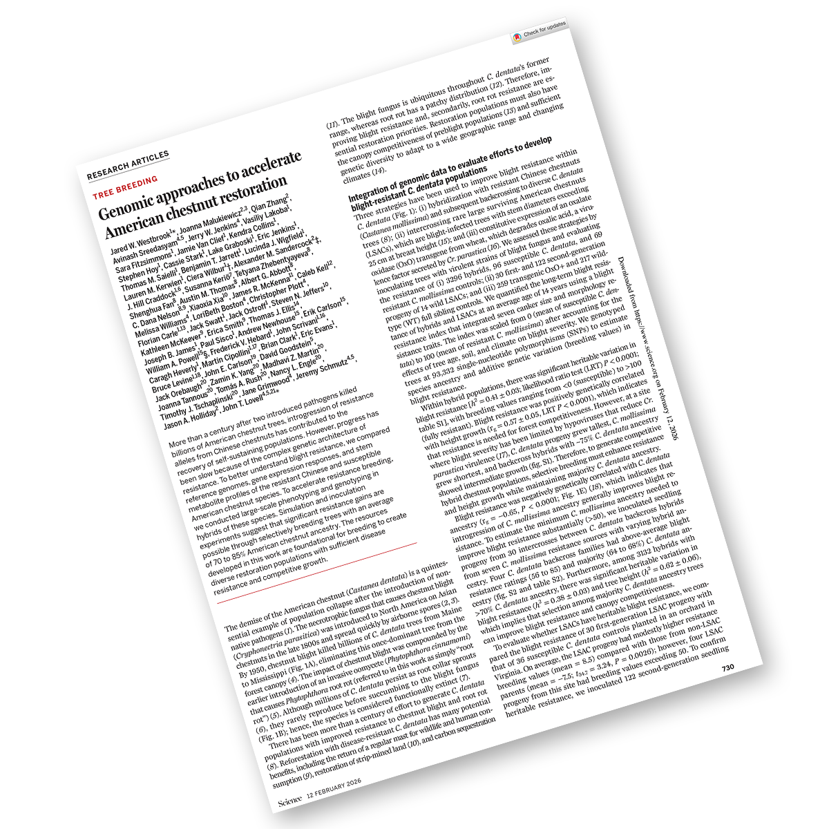 cover of article in Science