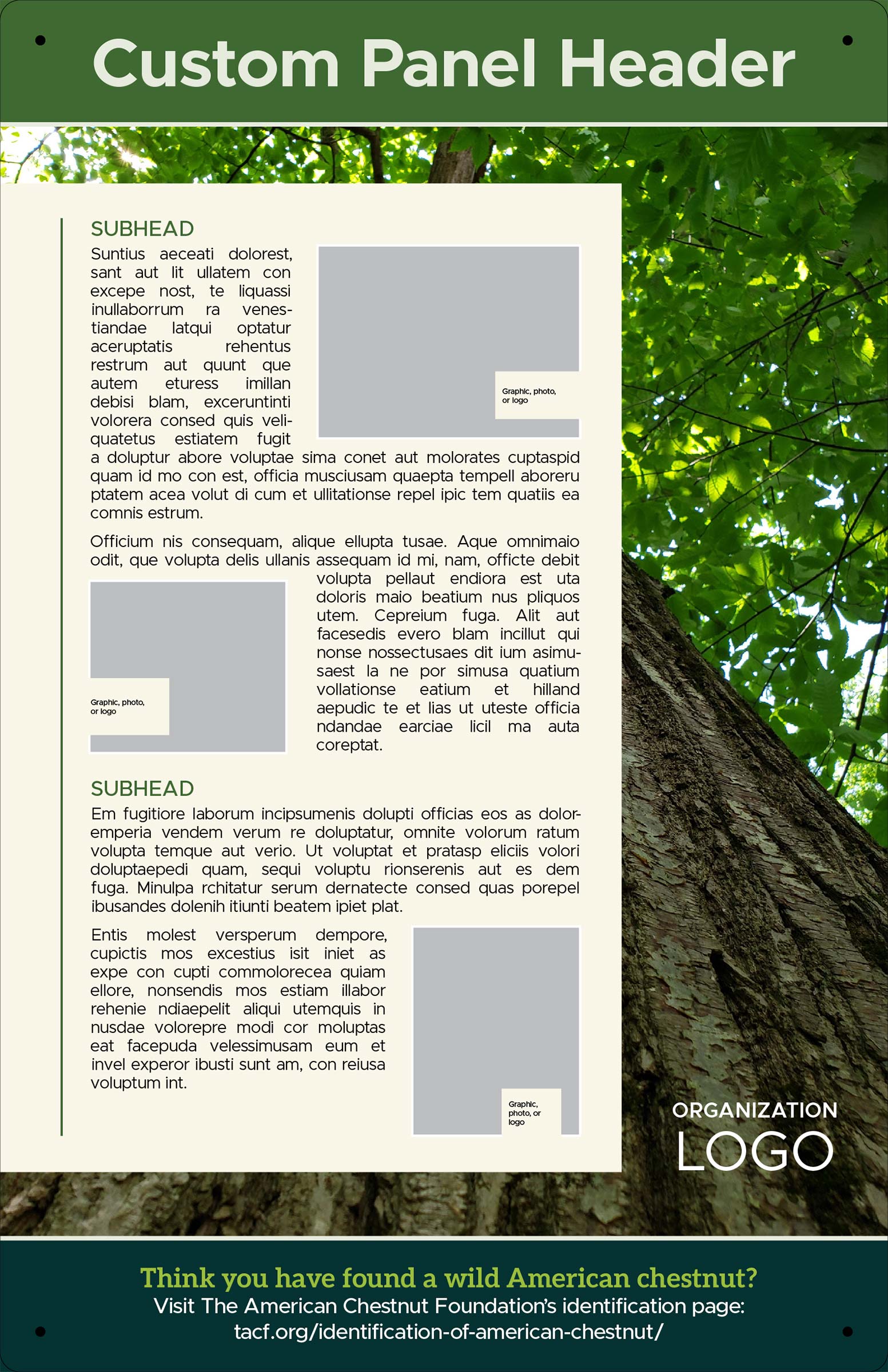 CustomPanel_TACF_Vert TACF Orchard Sign artwork, customized vertical panel, 2026